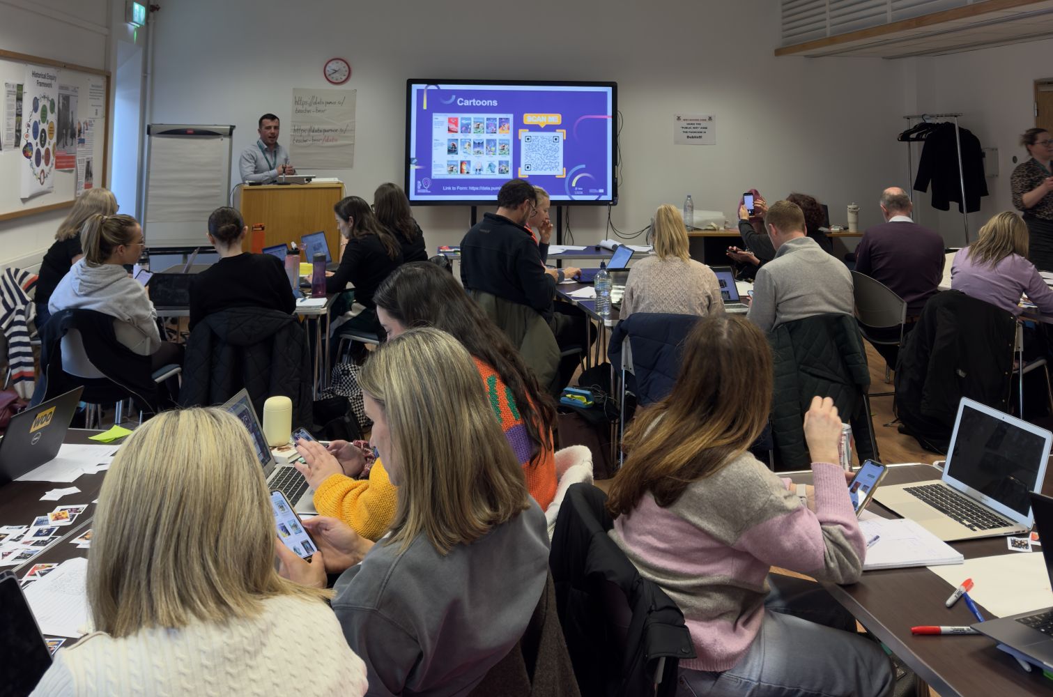 teachers on a training